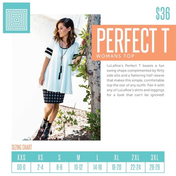 LULAROE “Perfect T” patterned top - Picture 5 of 6